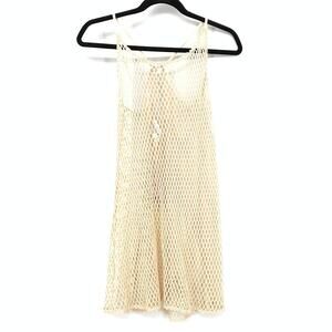 Wild Fable Swimsuit Coverup Mini Dress Juniors Sz XL Tan Crochet Racerback NEW